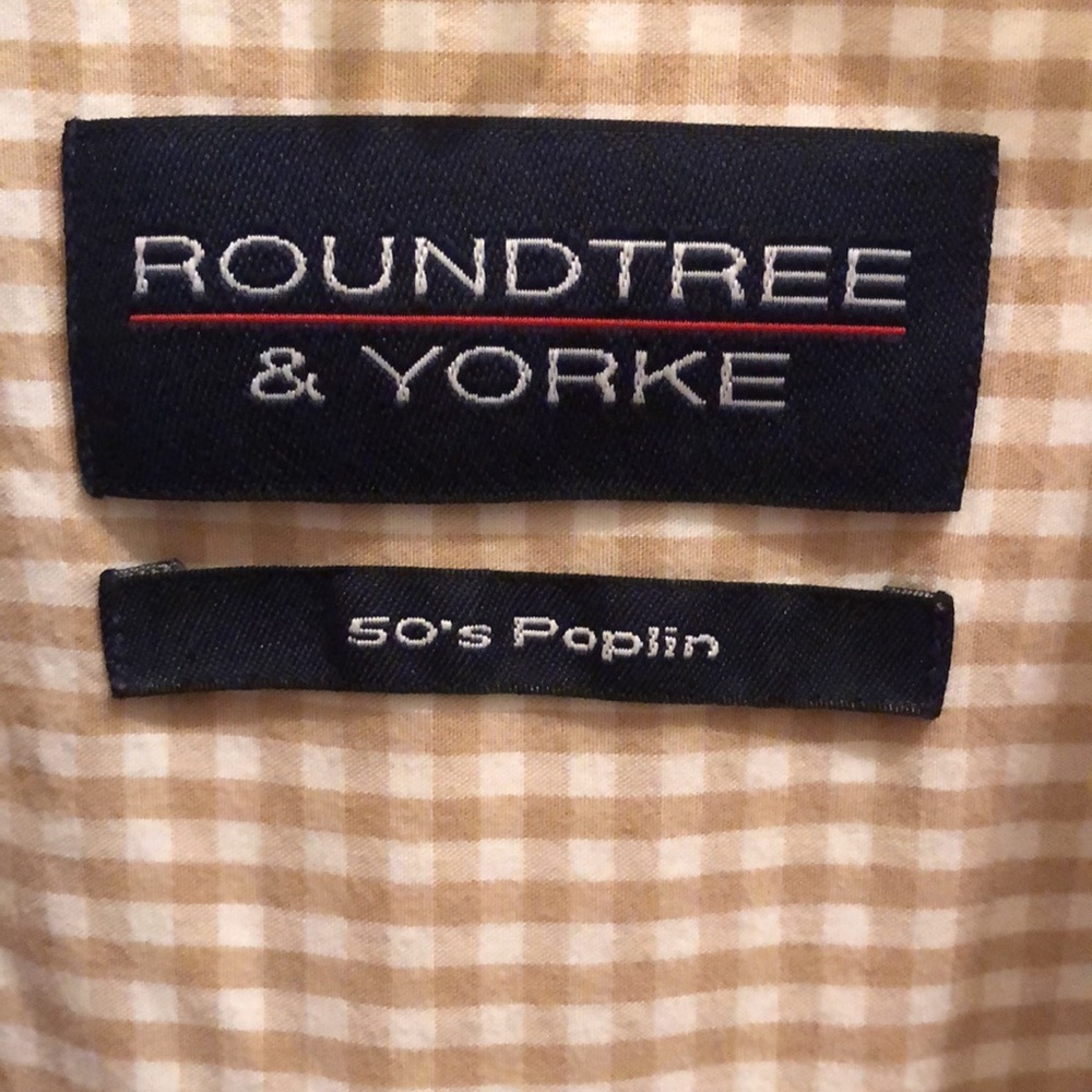 Vintage Roundtree and Yorke Casual/Dress Collared Plaid Shirt SZ L button up